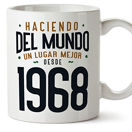 MUGFFINS Tazas 1968 Cumpleaños - En Español - Haciendo del Mundo un Lugar Mejor - 11 oz / 330 ml -...