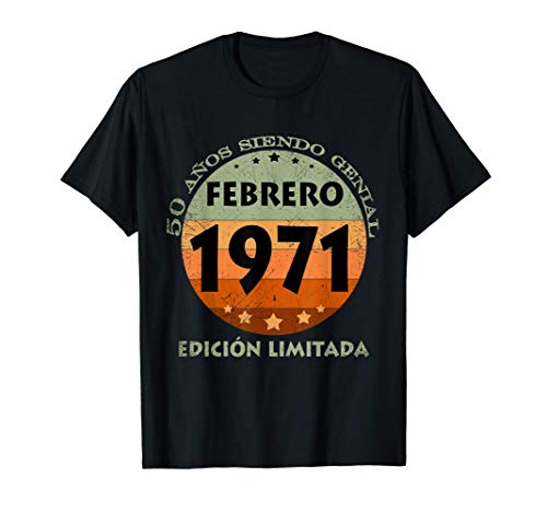 Nacido En Febrero 1971 50 Años Cumpleaños Regalo De 50 Años Camiseta