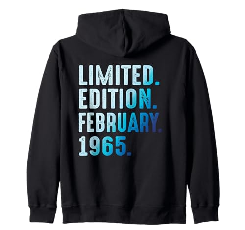 Febrero 1965 Año 1965 Cumpleaños 1965 Edición Limitada Sudadera con Capucha