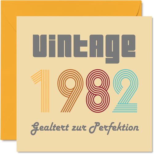 Stuff4 43. Tarjetas de cumpleaños para hombres y mujeres, diseño vintage de 1982 envejecido a la...