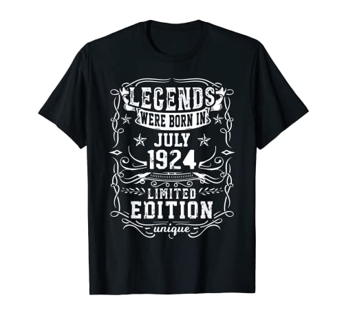 Cumpleaños Julio 1924 Edición Limitada Regalo Legend July Camiseta