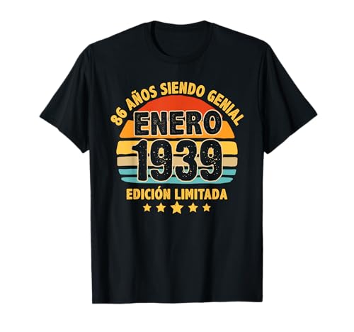 Enero 1939 86 Años Hombre Cumpleaños Regalo Enero 1939 Camiseta