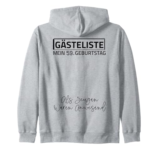 Gästeliste Mein 59. Geburtstag Libro de visitas Firma Sudadera con Capucha