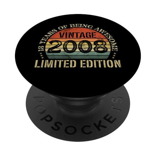 Vintage 2008 Edición Limitada 18º Cumpleaños 18 Años PopSockets PopGrip Adhesivo