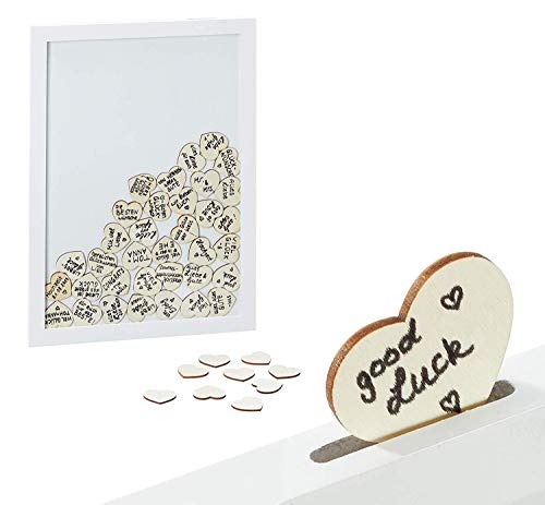 Brandsseller - Libro de visitas para bodas y cumpleaños, con 72 corazones o 50 estrellas de madera...