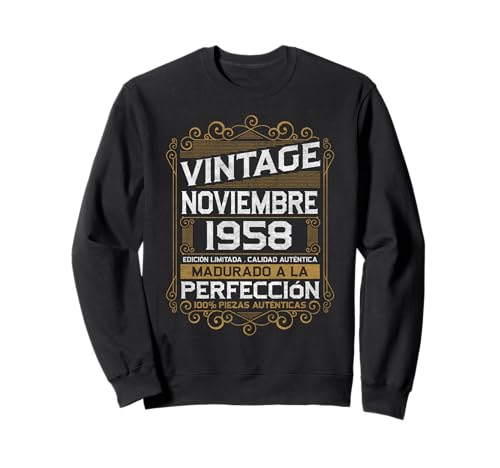 Noviembre 1958 Vintage Regalo 68 Años Cumpleaños Hombre Sudadera