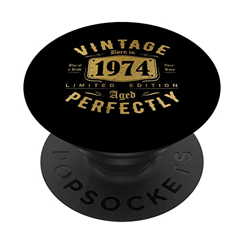Regalo 48 años Cumpleaños Hombre Mujer - Vintage 1974 PopSockets PopGrip Intercambiable