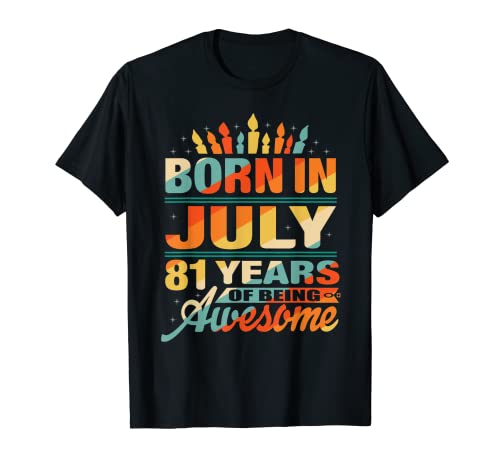 Julio 1941 81 Años 81 Años Regalos de Cumpleaños Gráfico de Vela Camiseta