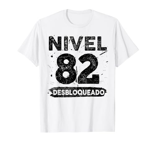 Nivel 82 Desbloqueado años 82 cumpleaños Camiseta