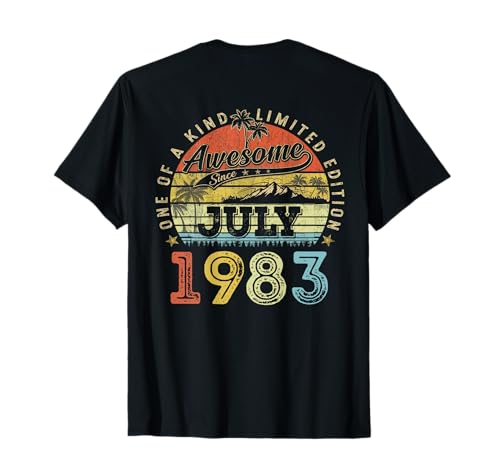 (EN LA Parte Posterior) 43 Edición Limitada 1983 43 de Julio de 1983 Cumpleaños Camiseta