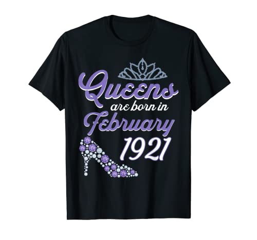 100 Años Cumpleaños Febrero 1921 100 Cumpleaños Mujeres Camiseta