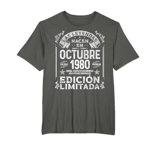 Las Leyendas nacen en Octubre de 1980 - 45 Años Cumpleaños Camiseta