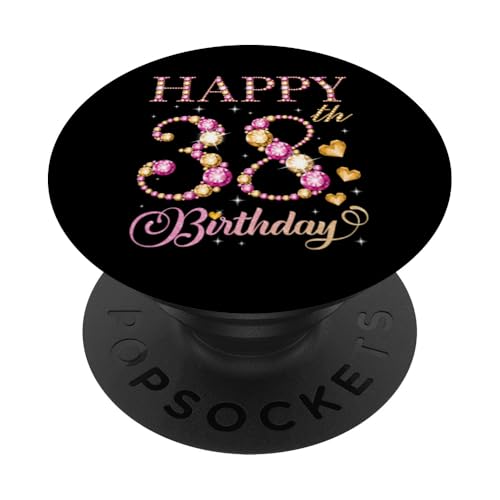 Feliz cumpleaños 38 años 38 años Hombres Mujeres Fiesta de cumpleaños PopSockets PopGrip...