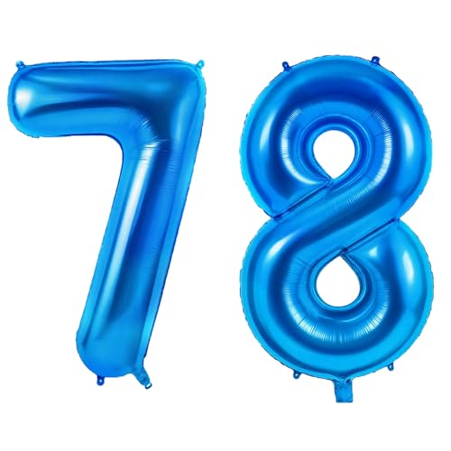 Globos del número 78 para decoraciones de fiesta de cumpleaños 78, globos grandes del número 78...