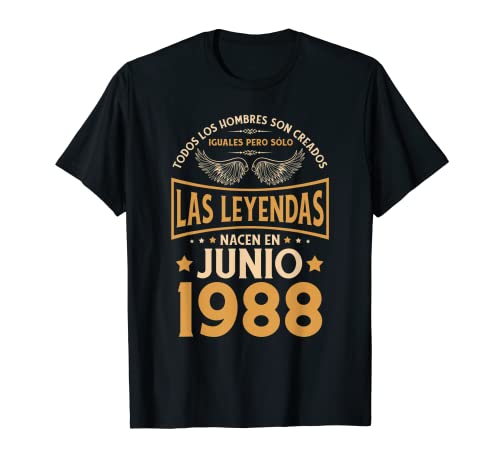 Cumpleaños Hombre Regalos Las Leyendas Junio 1988 Camiseta