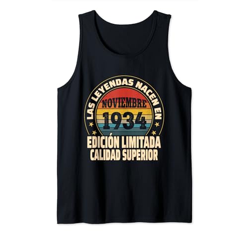 Edición Limitada Noviembre 1934 - Cumpleaños 90 Años Camiseta sin Mangas
