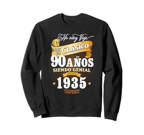 Regalo de cumpleaños número 90 para Hombres en Español Regalo cumpleanos 90 Sudadera