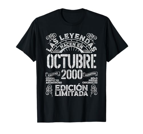 Las Leyendas Nacen En Octubre 2000 26 Años Cumpleaños Camiseta