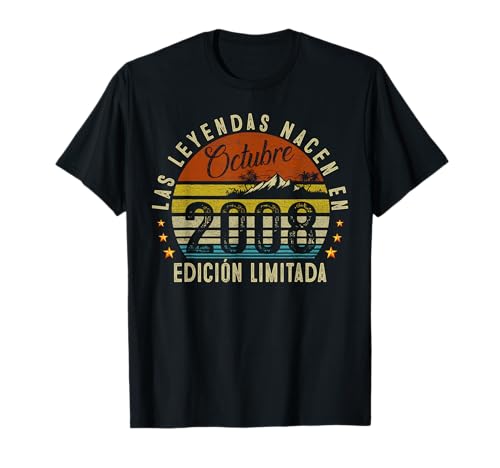 18 Años Cumpleaños Las Leyendas Nacen En Octubre de 2008 Camiseta