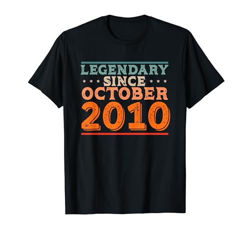 Legendario desde octubre de 2010 Retro Vintage Fiesta de Cumpleaños Camiseta