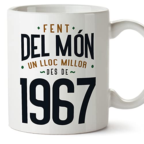 MUGFFINS Tazas 1967 Cumpleaños - En Catalán - Fent del Món un Lloc Millor - 11 oz / 330 ml -...