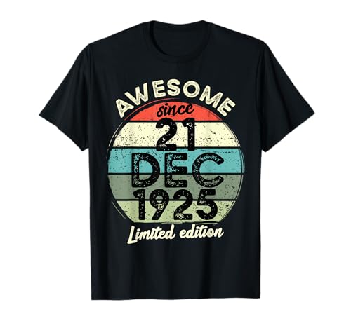 21 diciembre 1925 100 cumpleaños 100 años 2025 cumpleaños Camiseta
