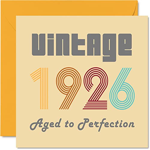Tarjetas de cumpleaños 99 para hombres y mujeres, vintage de 1926 envejecidos a la perfección,...