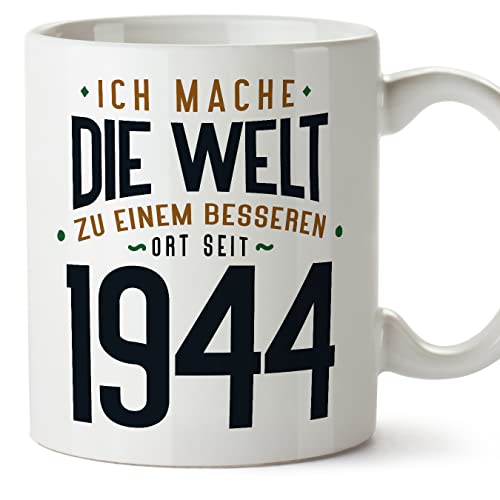 MUGFFINS Tazas 1944 Cumpleaños - En Alemán - Ich Mache Die Welt zu Einem Besseren - 11 oz / 330 ml...