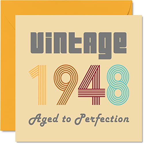 Tarjetas de cumpleaños número 76 para hombres y mujeres – Vintage 1948 Aged To Perfection –...