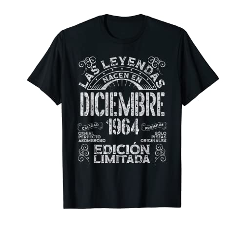 Las Leyendas Nacen En Diciembre 1964 59 Años Cumpleaños Camiseta