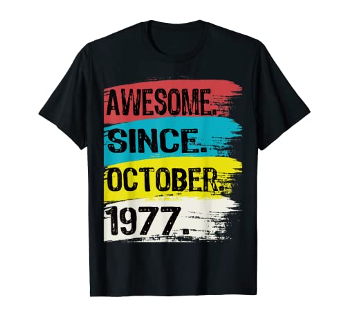 Impresionante desde octubre 1977 Escorpio Chica Libra King Cumpleaños Camiseta