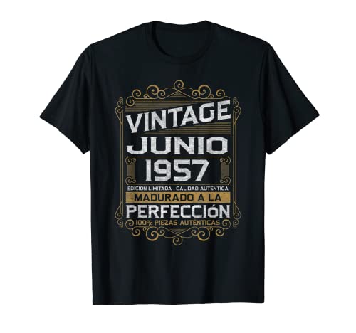 Junio 1957 Vintage Regalo 66 Años Cumpleaños Hombre Camiseta
