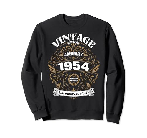 Nacido en enero de 1954 Piezas originales Vintage cumpleaños de enero Sudadera