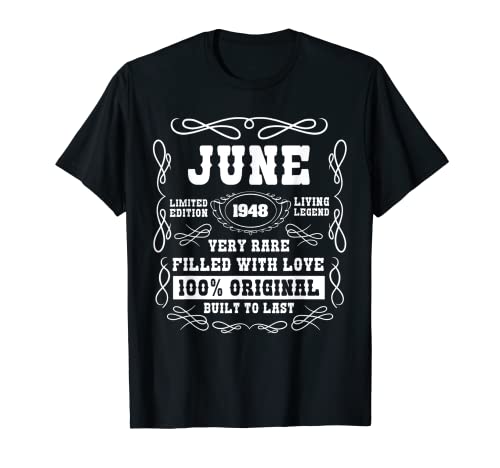Junio 1948 Muy Raro Edición Limitada 73 Cumpleaños Camiseta