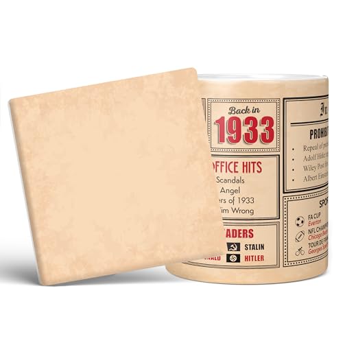 Mug Monster - Regalo de 92 cumpleaños – Taza de regreso a 1933 en este año, regalo para hombres...