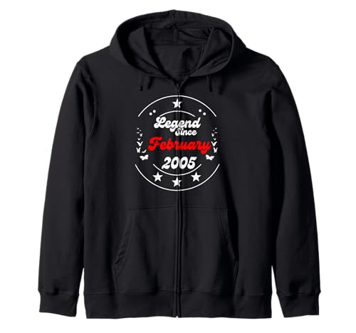 Febrero 2005 Cumpleaños Leyenda Hombre Niño Desde Febrero 2005 Sudadera con Capucha