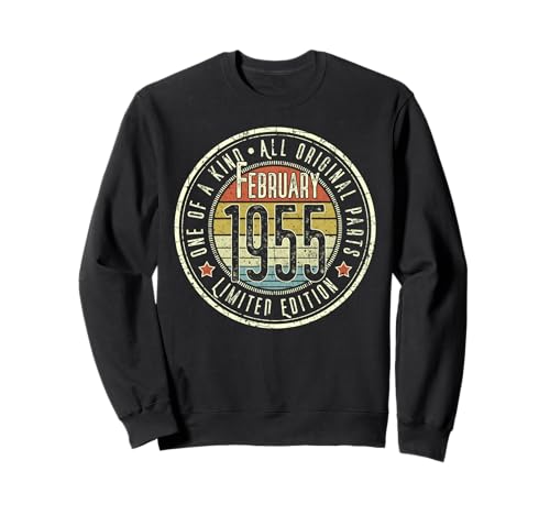 70 Cumpleaños Vintage Febrero 1955 Retro Edición Limitada Sudadera