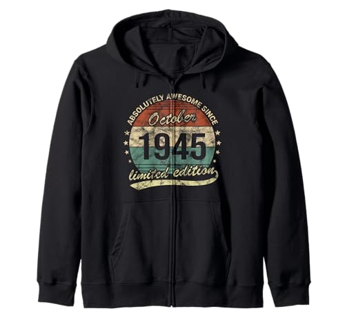 Absolutamente fantástico Desde Octubre de 1945 cumpleaños Retro Sudadera con Capucha