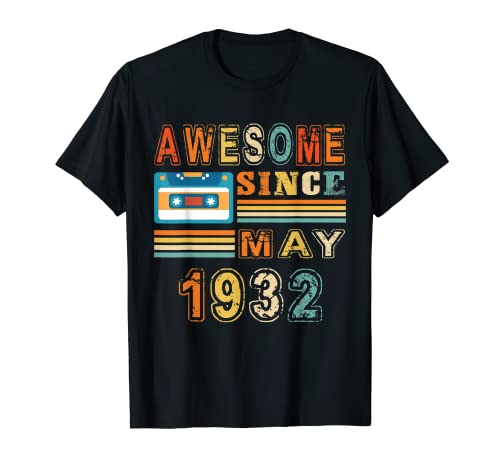 Vintage Mayo 1933 87 Años 87 Cumpleaños Cassette Regalo Camiseta