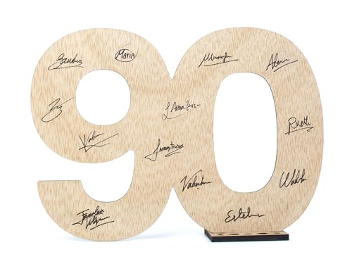 CONTRAXT Tarjeta felicitacion 90 cumpleaños. Regalo detalles libro de firmas alternaivo decoracion...