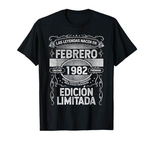 Las Leyendas nacen en Febrero de 1982 - 44 Años Cumpleaños Camiseta