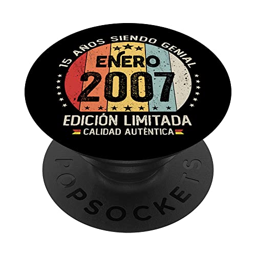 Regalo 15 años Cumpleaños Chico Chica - Enero 2007 PopSockets PopGrip Intercambiable