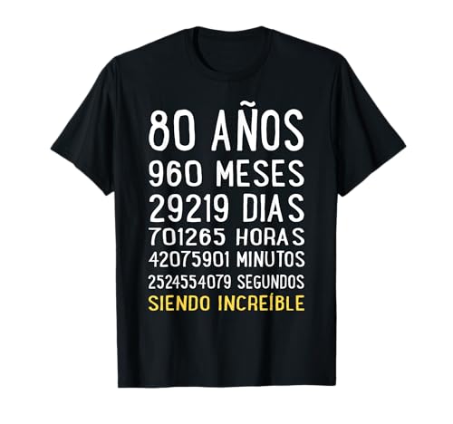 Divertido Regalo 80 cumpleaños Hombre Mujer Camiseta