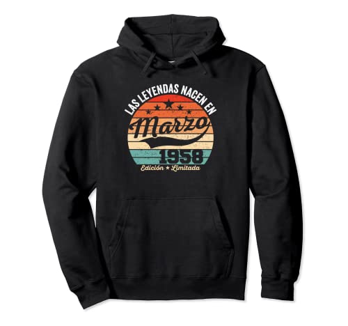 65 años Cumpleaños Las Leyendas nacen en Marzo de 1958 Sudadera con Capucha