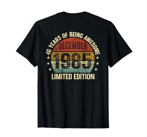 (EN LA Parte Posterior) Cumpleaños de diciembre de 1985 Camiseta