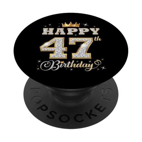 Feliz 47 cumpleaños 47 años Mujeres Hombres Fiesta de cumpleaños PopSockets PopGrip Adhesivo