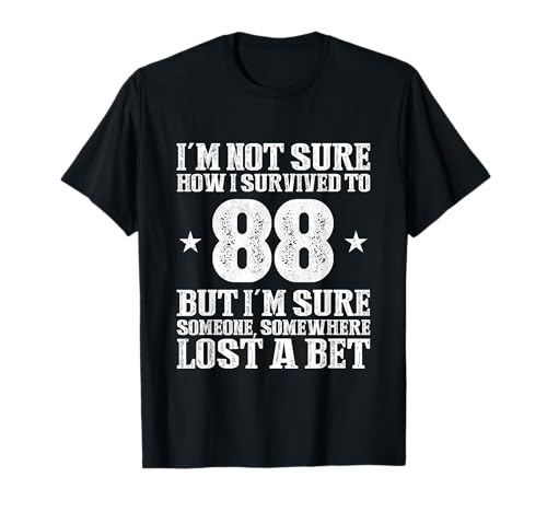 Vintage 88 Años Cumpleaños Decoración Hombre 88 Años Regalo Camiseta