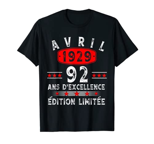92 años de cumpleaños. Fabricado en abril de 1929 Camiseta