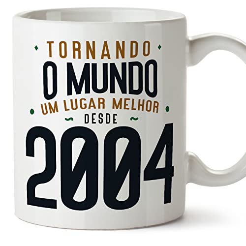 MUGFFINS Tazas 2004 Cumpleaños - En Portugués - Tornando o Mundo um Lugar Melhor - 11 oz / 330 ml...