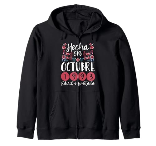Hecha En Octubre 1993 Mujer Regalo 32 Años Cumpleaños Sudadera con Capucha
